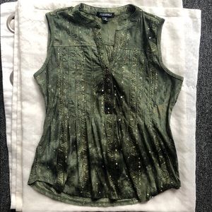 NWOT roz & ALI Beaded Sleeveless Top